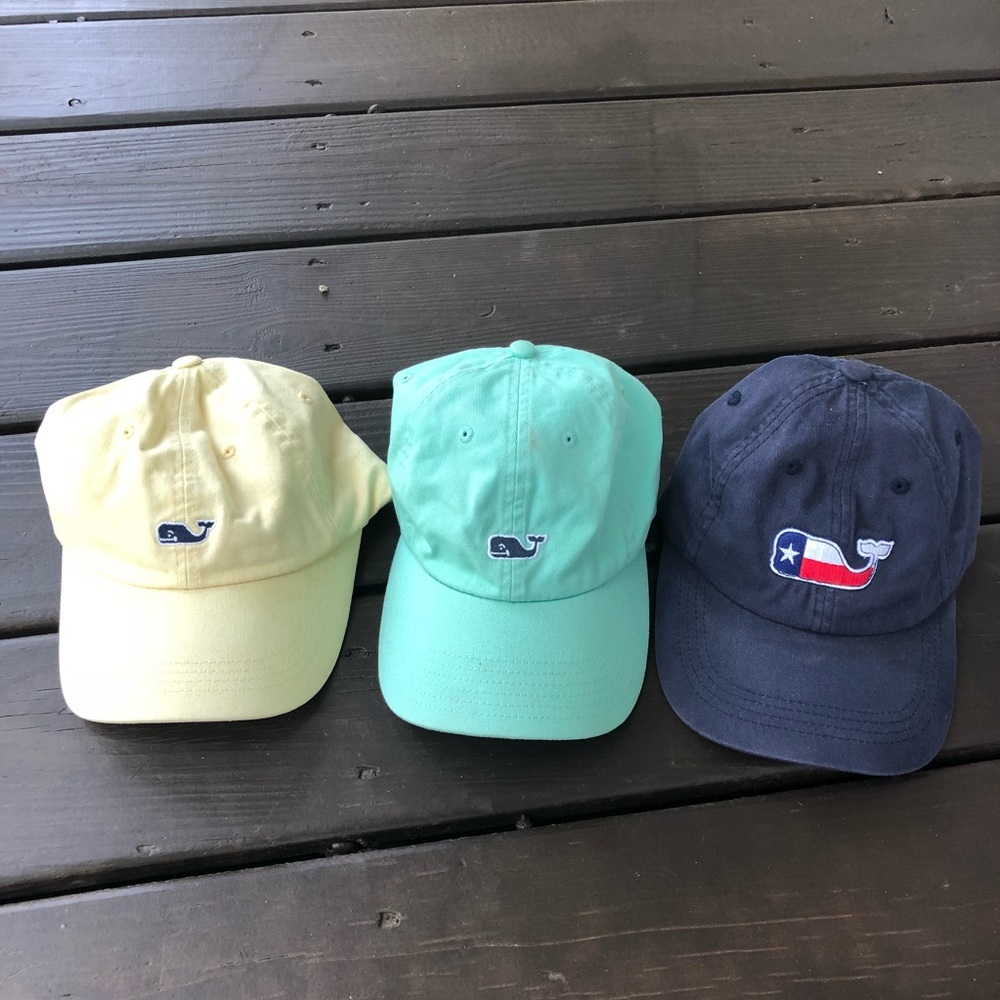 Lot of 3 vineyard vines worn hats.